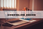 区块链查询链上数据_查看区块链
