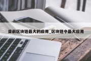 目前区块链最大的应用_区块链中最大应用