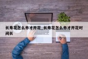 长寿花怎么养才开花_长寿花怎么养才开花时间长